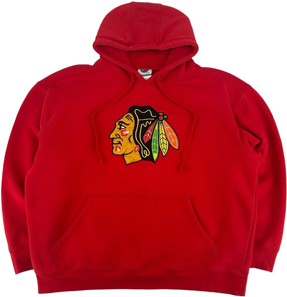 Women's Red Embroidered NHL Chicago Blackhawks Hockey Hoodie Sweatshirt XL
